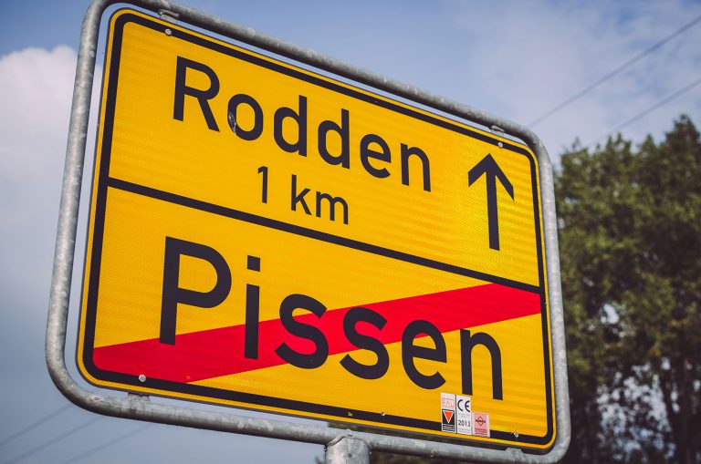 Ortsausgangsschild von Pissen (Rodden, Sachsen-Anhalt)