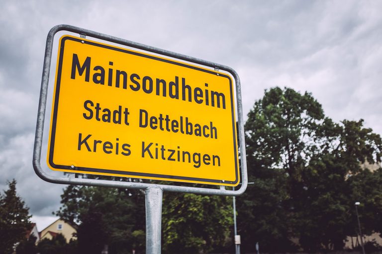 Ortsschild Mainsondheim (Dettelbach, Bayern)